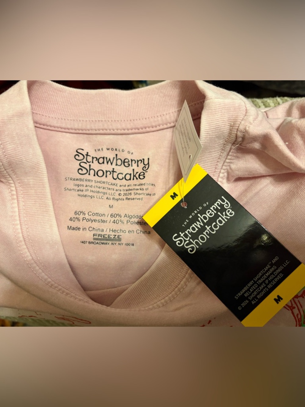 Women’s Strawberry Shortcake Pink Graphic Tee Size M; NWT - Picture 3 of 3